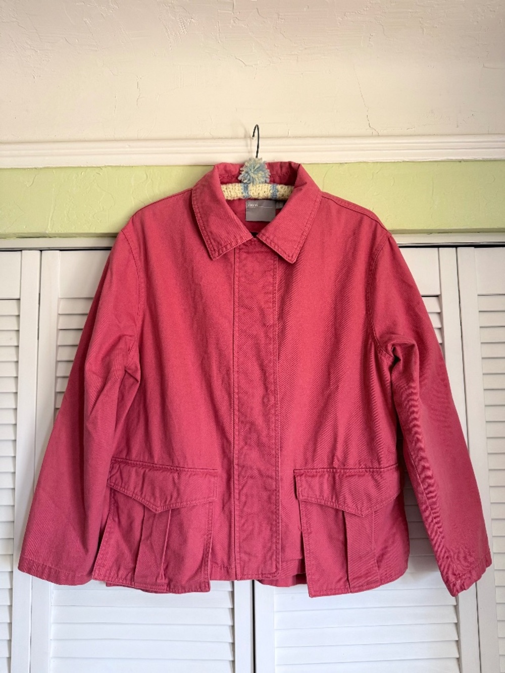 ASOS 100% cotton muted coral twill utility jacket, size 10